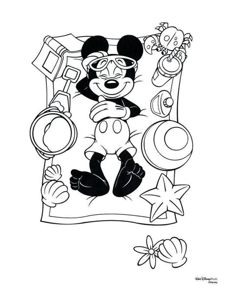 mickey   beach disney coloring pages disney coloring pages