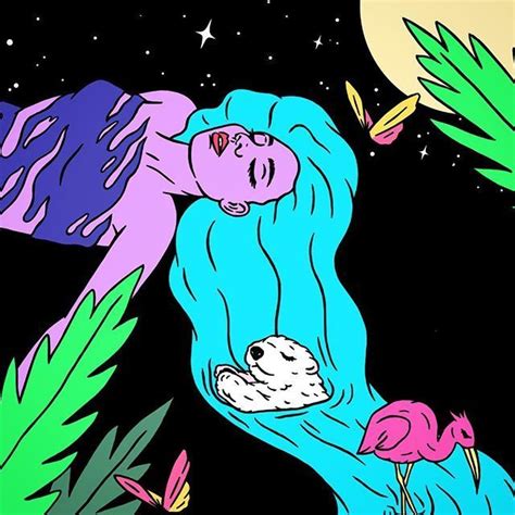 vaporwave room trippy girl illustration colorful