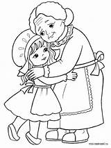 Grandma Coloring Pages Kids Printable Color Recommended sketch template