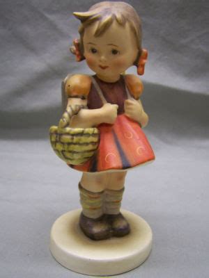 hummel girl  basket  backpack figurine germany bee   mark  res antique price