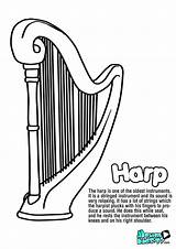 Coloring Harp Pages Instruments Kids Music String Resources Educational Instrument Tv Musical Stringed Con sketch template