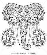 Zentangle Elephant Pages Coloring Getcolorings Stylized sketch template