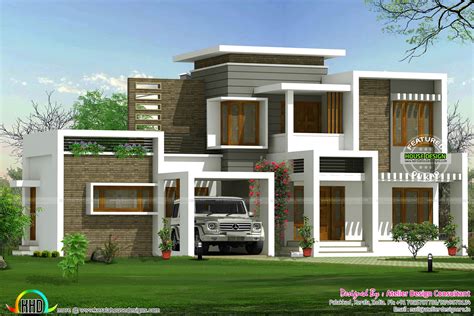 beautiful box type contemporary home kerala home design  floor