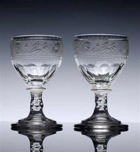 set of six cut 19th century anglo irish port wine glasses c1840