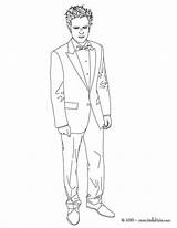 Coloring Suit Man Men Pages Robert Pattinson Hellokids Print Color People sketch template