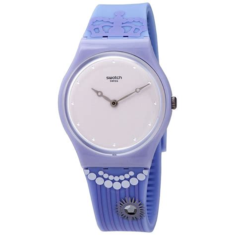 swatch curtsy light pink dial blue silicone ladies  gv watches  jomashop