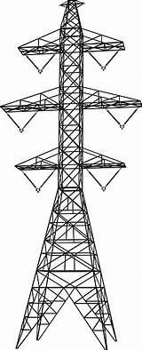Pylon Tower Clipart Transmission Electric Electricity Clipground Vector Silhouette Clip sketch template