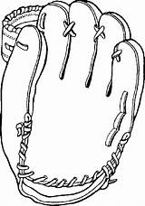Baseball Glove Mitt Clipart Drawing Coloring Template Clip Outline Cliparts Kids Gloves Softball Pages Cartoon Mitten Vector Book Lacing Cards sketch template