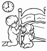 Children Praying Coloring Kids Pages Clipart Prayer sketch template
