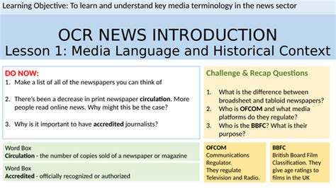 newspapers ocr media studies gcse teaching resources