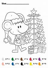 Christmas Printable Color Number Games Addition Kids sketch template