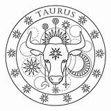 Taurus Sign Zodiac Drawings Coloring Symbols Drawing Signs Tattoos Pages Tattoo Sketches Visit Printable Sun Stars Constellation Skull Pencil Sugar sketch template