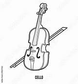 Cello Coloring Instruments Musical Children Book Drawing Contents Comp Similar Search Getdrawings sketch template