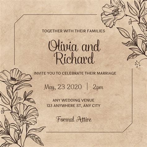 rustic elegant wedding invitations
