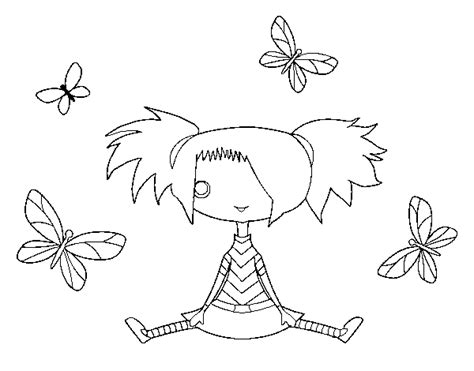 girl  butterflies coloring page coloringcrewcom