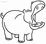 Hippo Coloring Pages Drawing Kids Head Line Cute Printable Elephant Hippopotamus Print Template Sheets Cool2bkids Color Clipart Cartoon Clip Baby sketch template