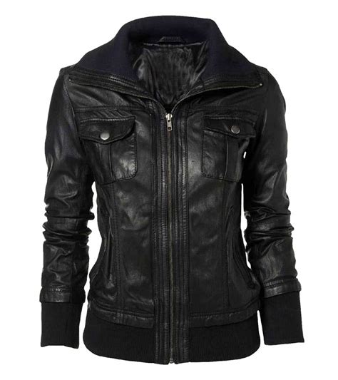 Casual Unisex Vintage Black Leather Jacket Famejackets