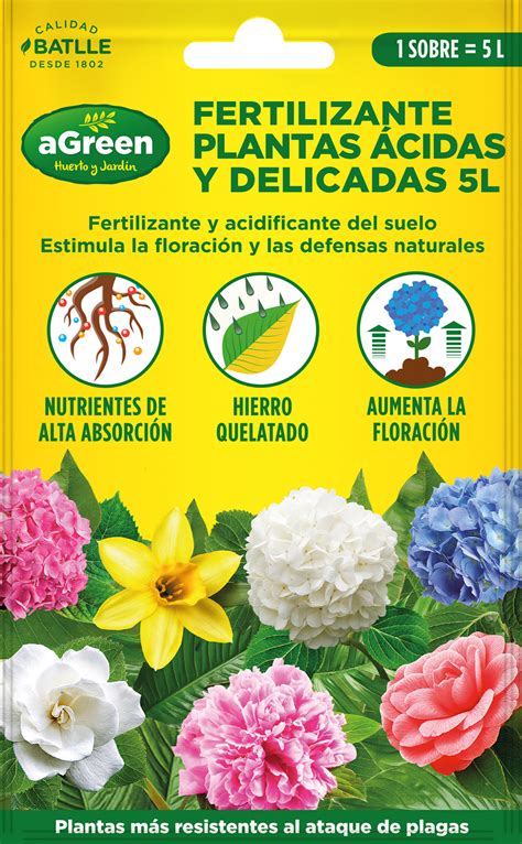 fertilizante plantas acidas sobre   agreen huerto  jardin