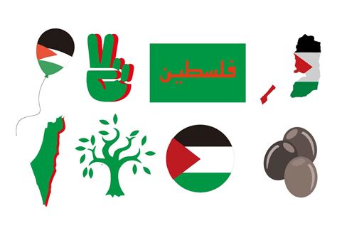 palestine icons vector  vector art  vecteezy