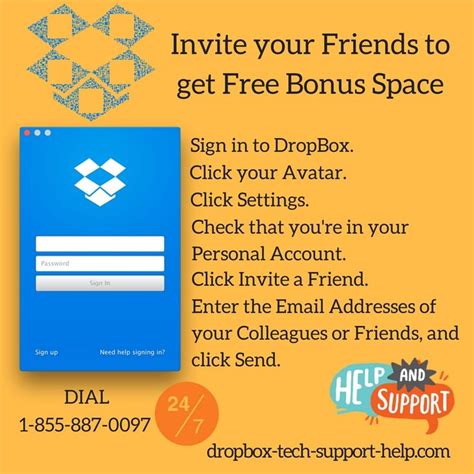 invite  friends   dropbox    bonus space follow  steps invite