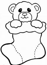 Bear Christmas Coloring Pages Doll Getcolorings Getdrawings Printable Drawing sketch template
