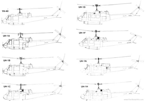 bell uh  huey helicopter drawings dimensions figures  drawings blueprints