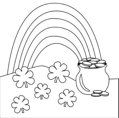 rainbow  pot  gold coloring pages rainbow drawing gold drawing