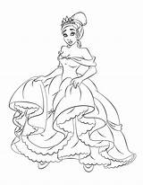 Coloring Disney Princess Tiana Pages Girls sketch template