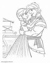Pages Frozen Coloring Anna Kristoff Printable Colouring Disney Girls Print sketch template