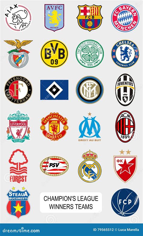 european football teams logos editorial photography illustration  european barcelona