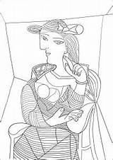 Colorare Coloriage Opera Adultos Walter Therese Kunstwerk Adulti Disegno Malbuch Erwachsene Justcolor Cubismo Portraits sketch template