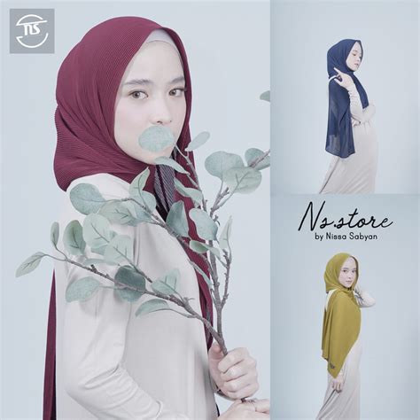 jual hijab pashmina plisket ns store  nissa sabyan indonesia