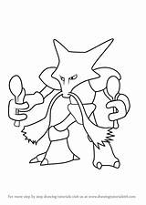 Alakazam Coloring Pokemon Go Drawing Draw Pages Getdrawings Step sketch template