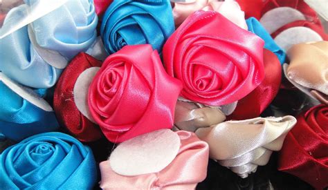 2018 wholesale 1 6 satin ribbon rose flowers heads flowers from