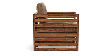 raymond wooden sofa teak finish safari brown urban
