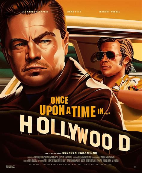 the movie poster for once upon time in hollywood starring actors from