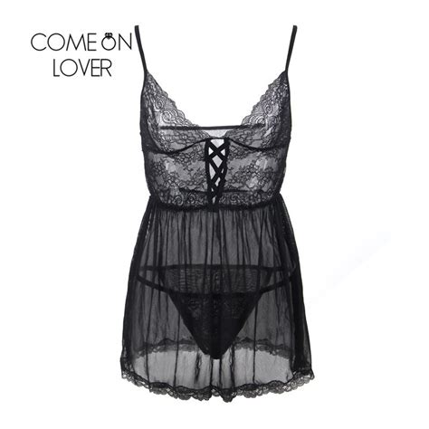 comeonlover temptation negligee embroidery v neck nuisette sexy