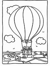 Luchtballon Kleurplaten Stad Kleurplaat Boven sketch template