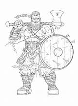 Viking Coloring Pages Drawing Line Drawings Adults Character Warrior Vikings Printable Adult Getdrawings Sketch sketch template