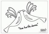 Coloring Turtle Doves Christmas Two Pages Days Second Twelve Clipart Kiddycharts Printables Popular Coloringhome Print Library sketch template