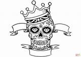Skull Crown Sugar Coloring Drawing Pages King Printable Tiara Skulls Draw Color Getdrawings Skip Main Paper sketch template