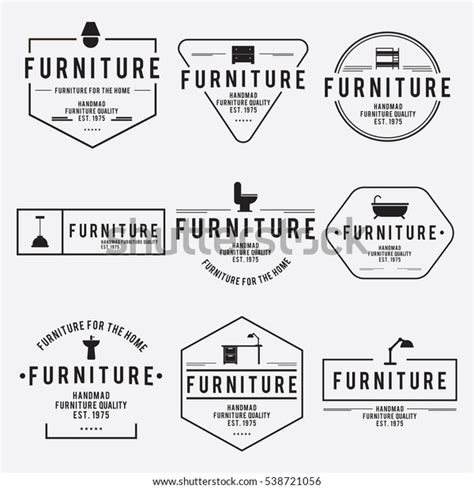 furniture emblem vintage vector set hipster stock vector royalty