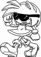 Coloring Amy Rose Glasses Wecoloringpage Pages sketch template