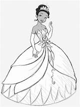Princess Coloring Pages Dresses Disney Getcolorings Printable Color sketch template