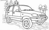 Coloring Niva Road Off 4x4 Transport Vaz 2323 Cars Pages Audi sketch template