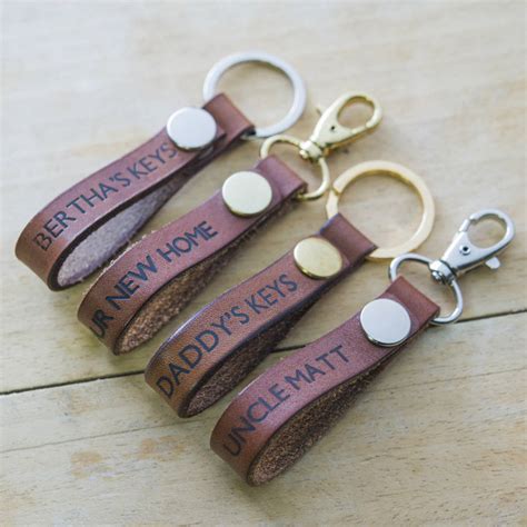 personalised leather key ring  tanner bates notonthehighstreetcom