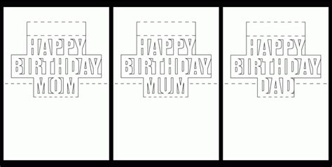 pop  card templates birthday card template  birthday