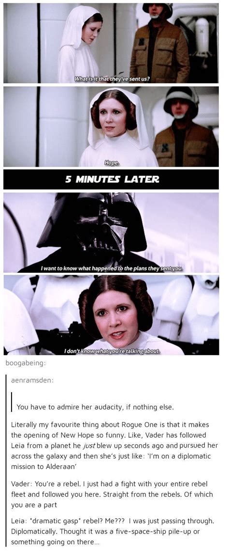 Princess Leia In Rogue One And A New Hope Star Wars Humor