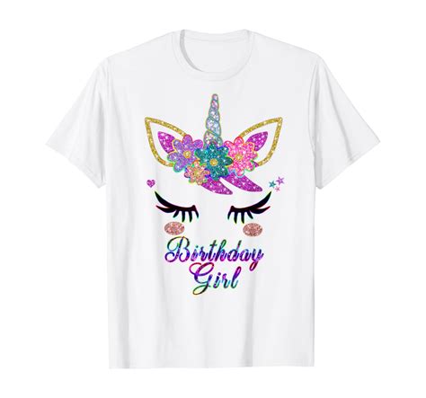 amazoncom rainbow unicorn birthday  shirt birthday girl outfit