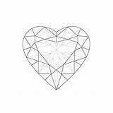 Heart Diamond Drawing Tattoo Shaped Shape Tattoos Geometric Cut Diamonds Gem Jewel Jewelry Designs Vector Crystal Printable Drawings Illustration Getdrawings sketch template